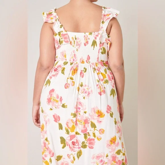 Worn Once - Sugarlips Curve Magdalena Midi Dress in Pink & W… - Picture 3 of 16